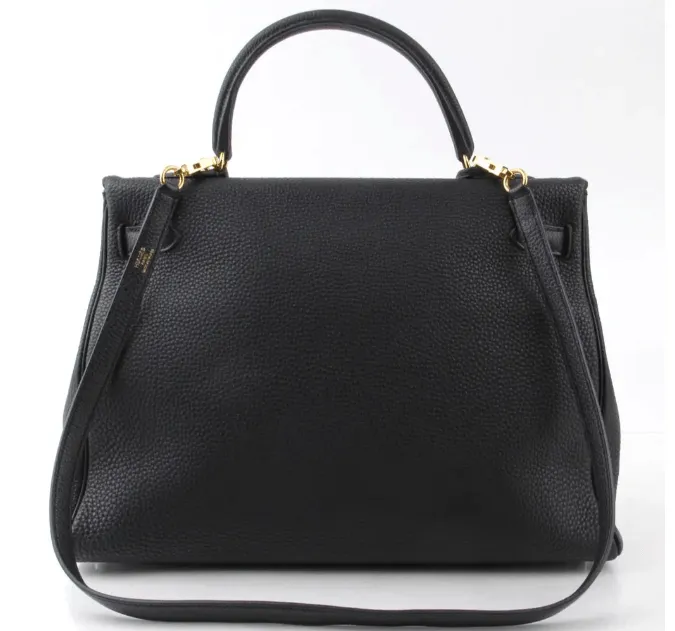 Hermes Kelly 35 in Black Togo Calfskin Leather