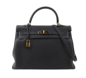 Hermes Kelly 35 in Black Togo Calfskin Leather