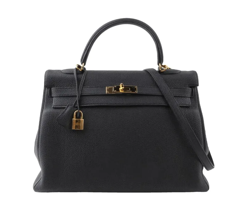 Hermes Kelly 35 in Black Togo Calfskin Leather