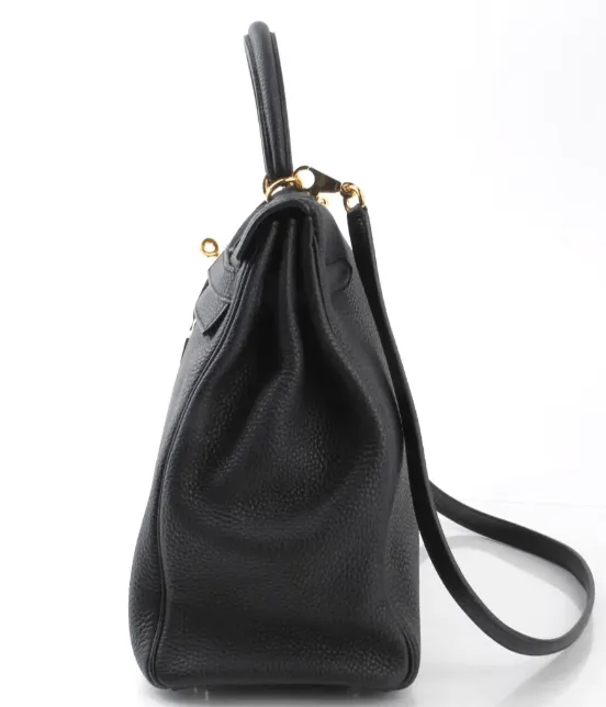Hermes Kelly 35 in Black Togo Calfskin Leather