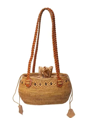 Honey Rattan Shoulder Bag ::RET