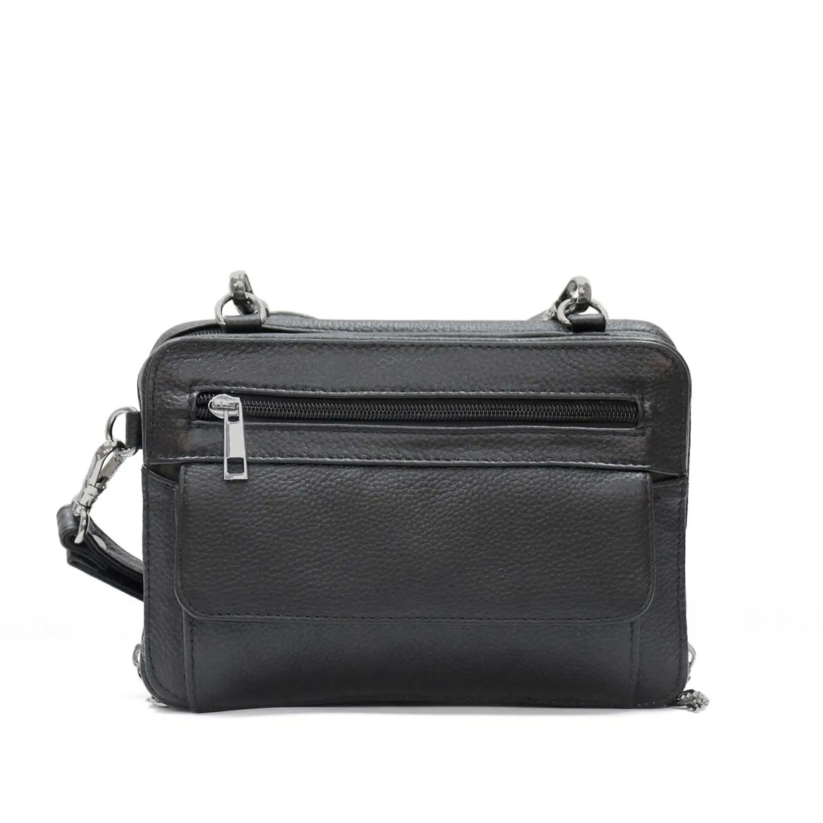 Hot Leathers PUA1175 Black Leather Small Concealment Crossbody Purse