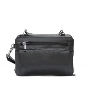 Hot Leathers PUA1175 Black Leather Small Concealment Crossbody Purse