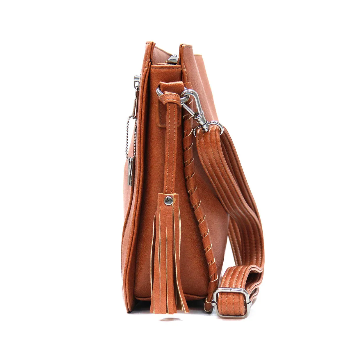Hot Leathers PUA1178 Women's Brown Hand-Crafted Laced Concealment Purse