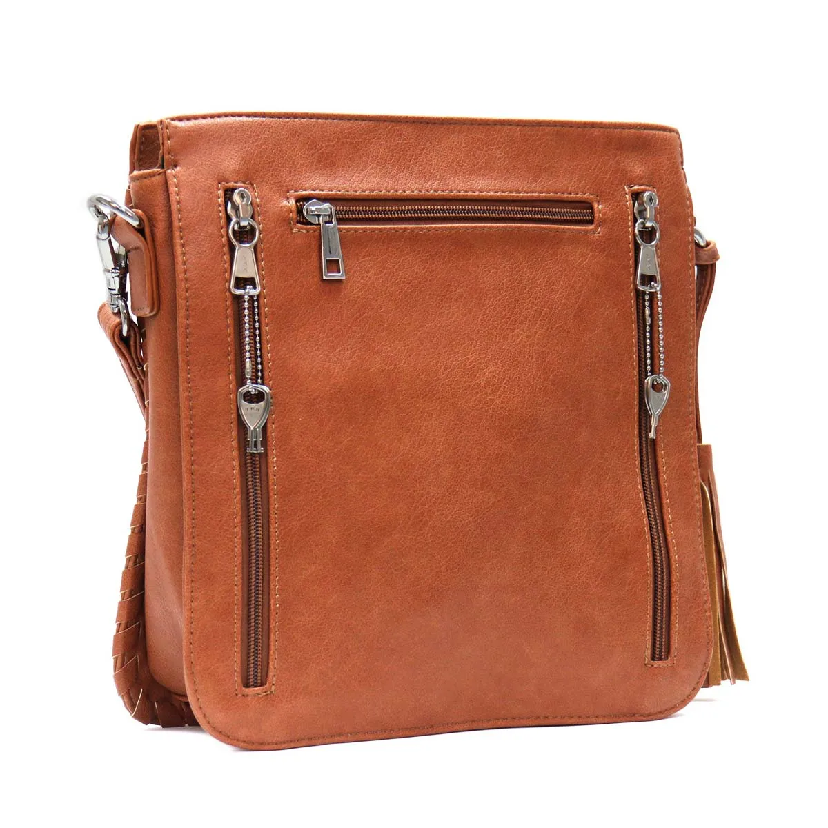 Hot Leathers PUA1178 Women's Brown Hand-Crafted Laced Concealment Purse