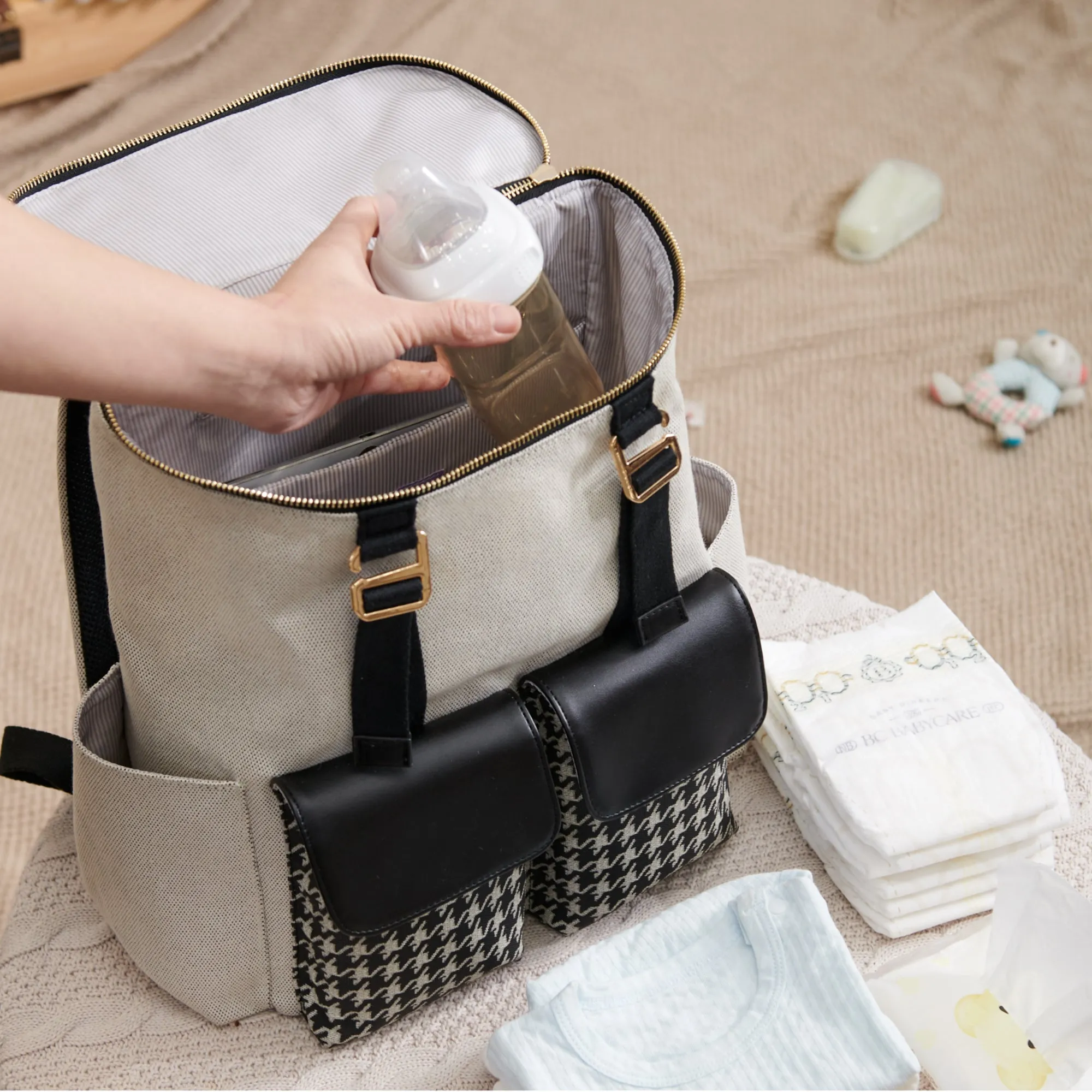 Houndstooth Backpack Diaper Bag