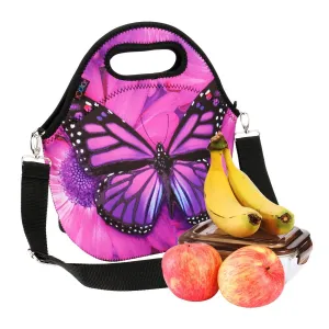 iColor Neoprene Lunch Bag with Cutlery Kit Neoprene Case for Knife,Fork,Spoon,removale Shoulder Strap, Thermal Thick Lunch Tote Bag,Large Size,Reusable Bags for Adults,Kids YLLB-15