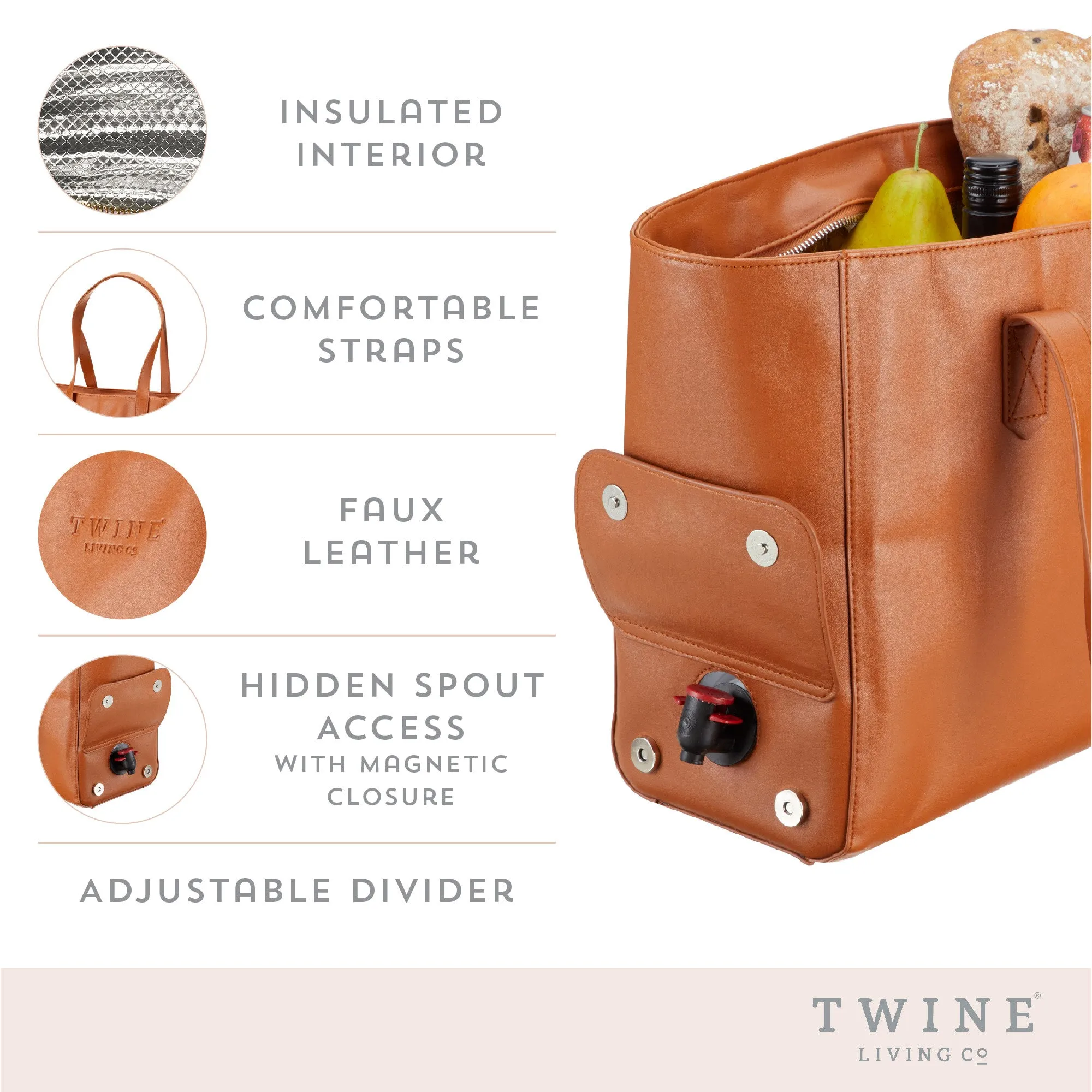 INSULATED WINE TOTE WITH SPOUT