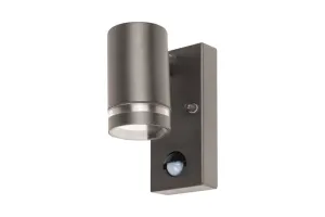 Integral ILDED061 Outdoor Stainless Steel Down GU10 IP54 Wall Light with PIR Anthracite Grey