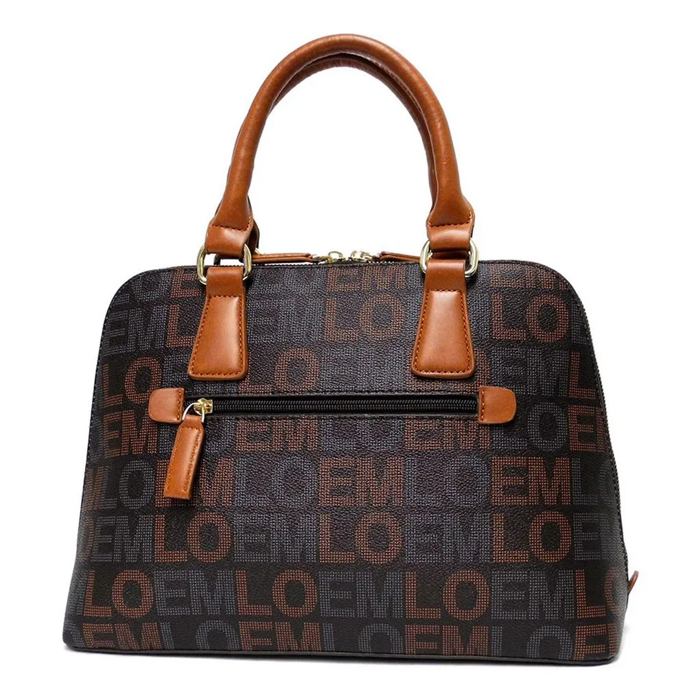 ivy beige LOEM signature Print trapezoid white L wallet shoulder Bag handbag set