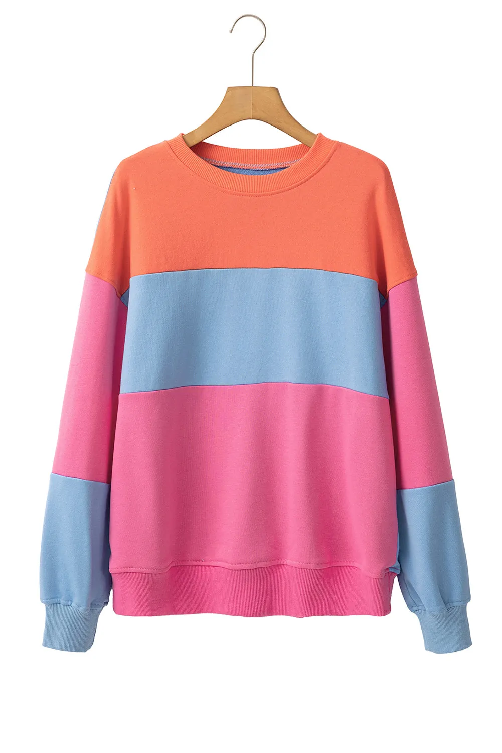 KaleaBoutique Beautiful Colorblock Patchwork Drop Shoulder Sweatshirt