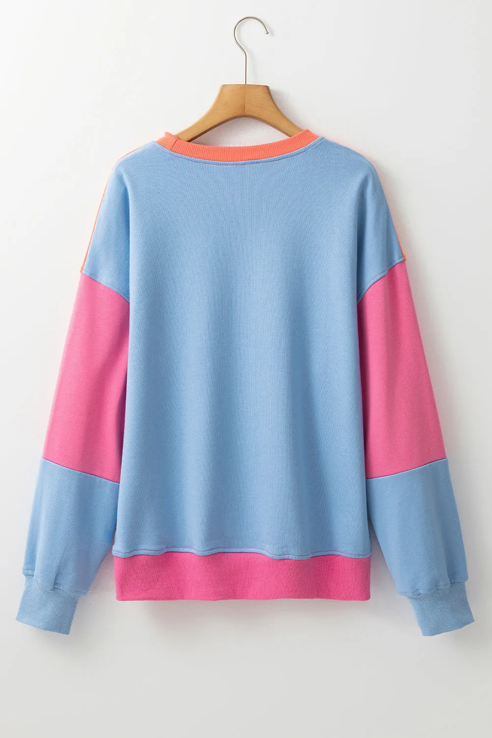 KaleaBoutique Beautiful Colorblock Patchwork Drop Shoulder Sweatshirt
