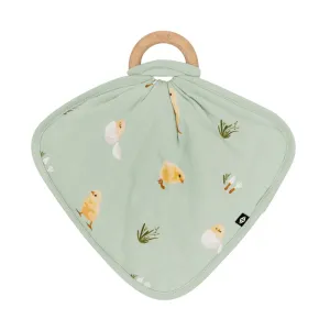 Kyte Baby Lovey with Removable Wooden Teething Ring in Aloe Chick