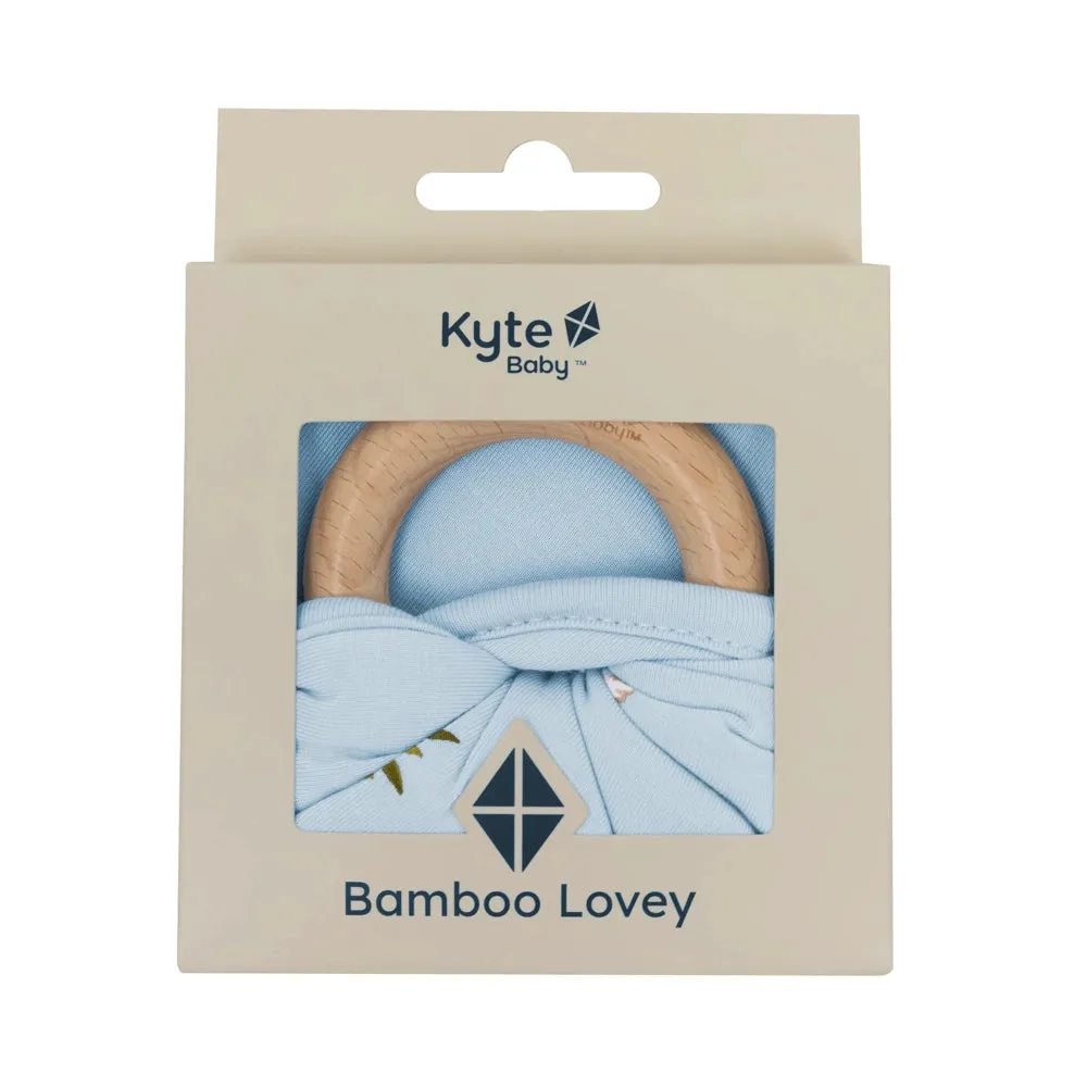 Kyte Baby Lovey with Removable Wooden Teething Ring in Ice Rabbit