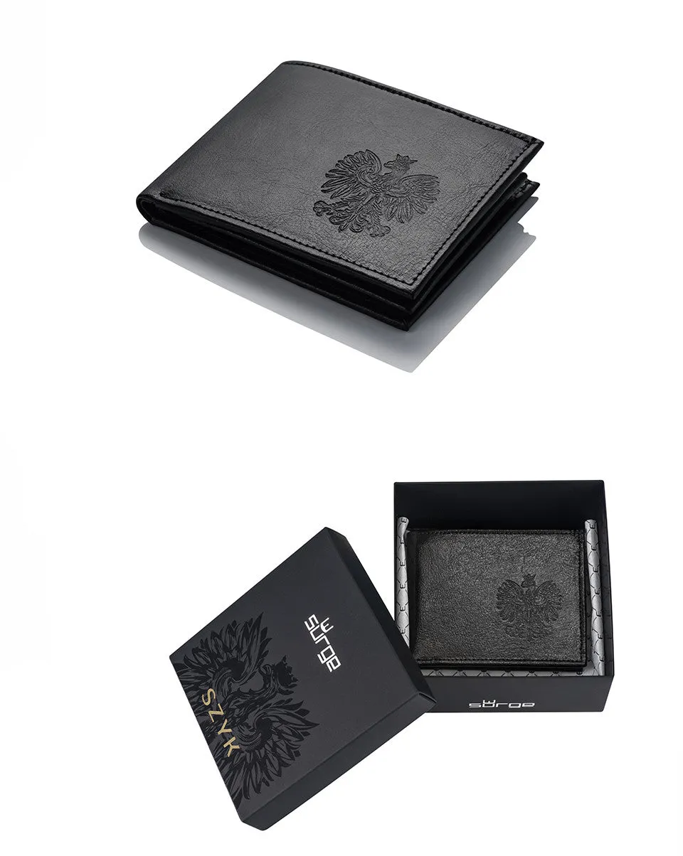 Leather Wallet Embossed with Polish Eagle