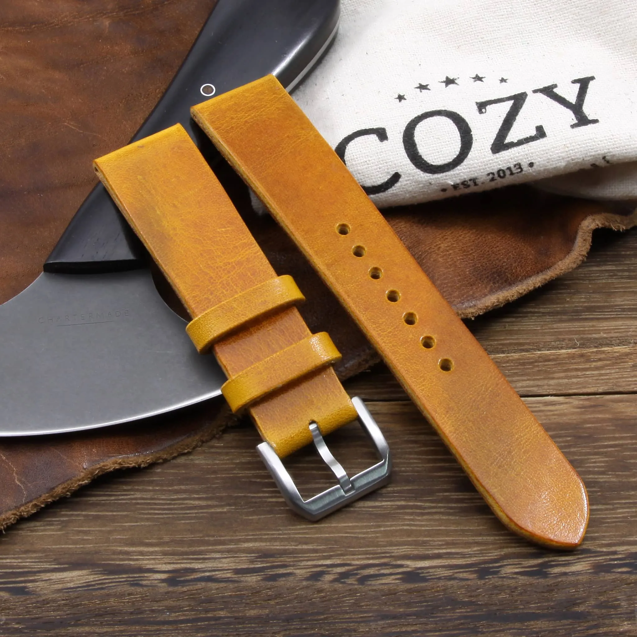 Leather Watch Strap, Military 104 | Stitch-less