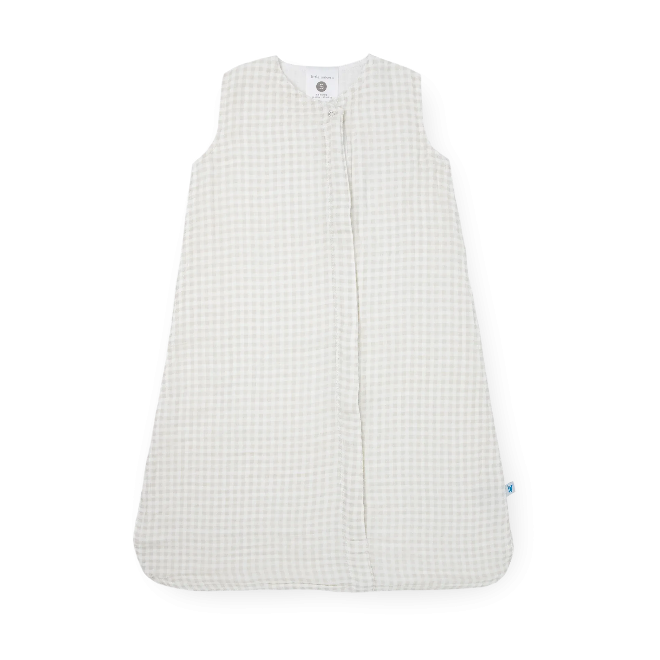 Little Unicorn Tan Gingham Cotton Muslin Sleep Bag