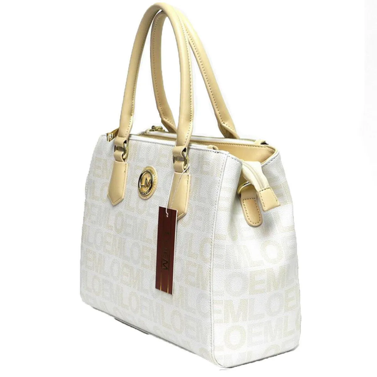 LOEM signature white shoulder Bag L wallet set triple zipper pockets dessigner