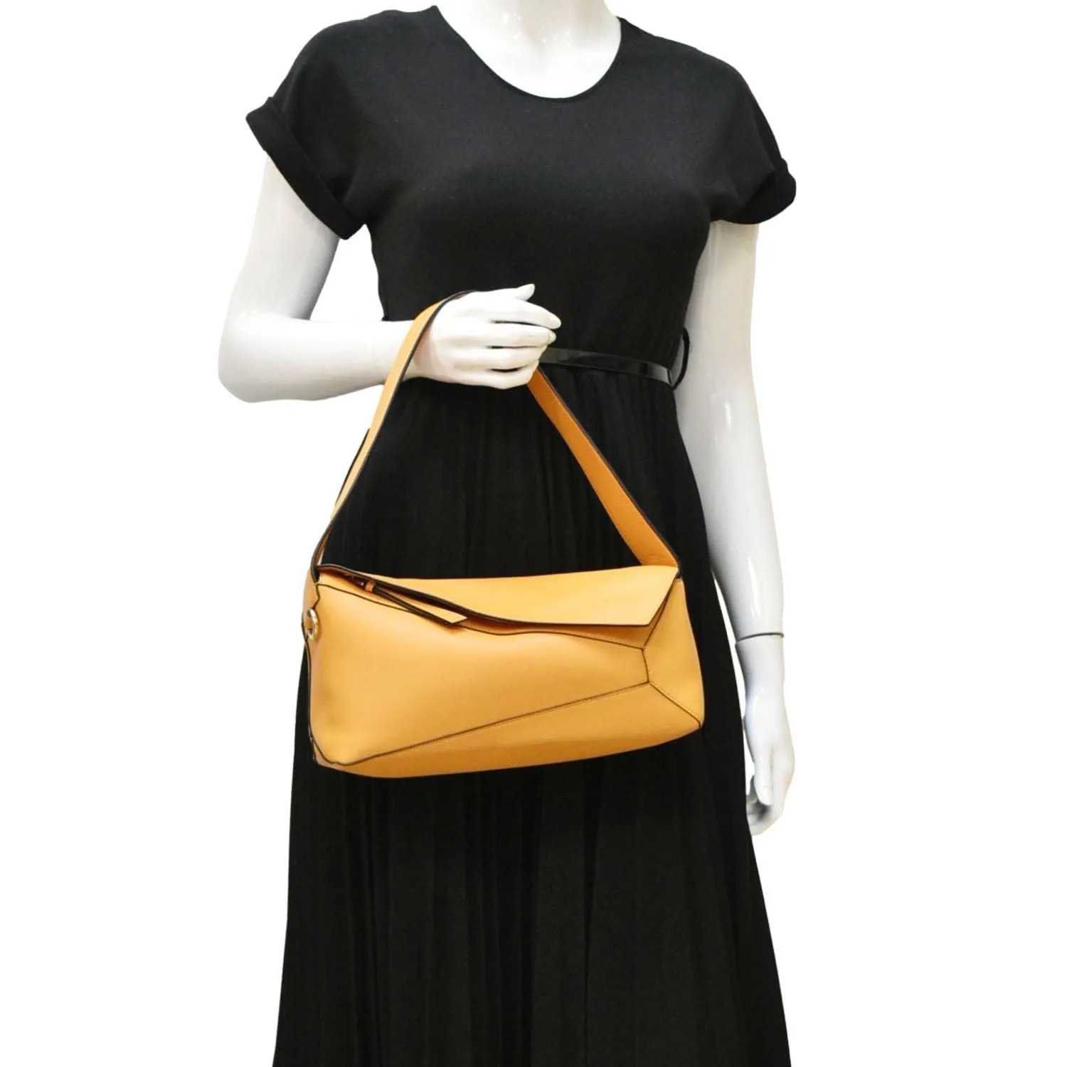 LOEWE Puzzle Leather Shoulder Bag Yellow