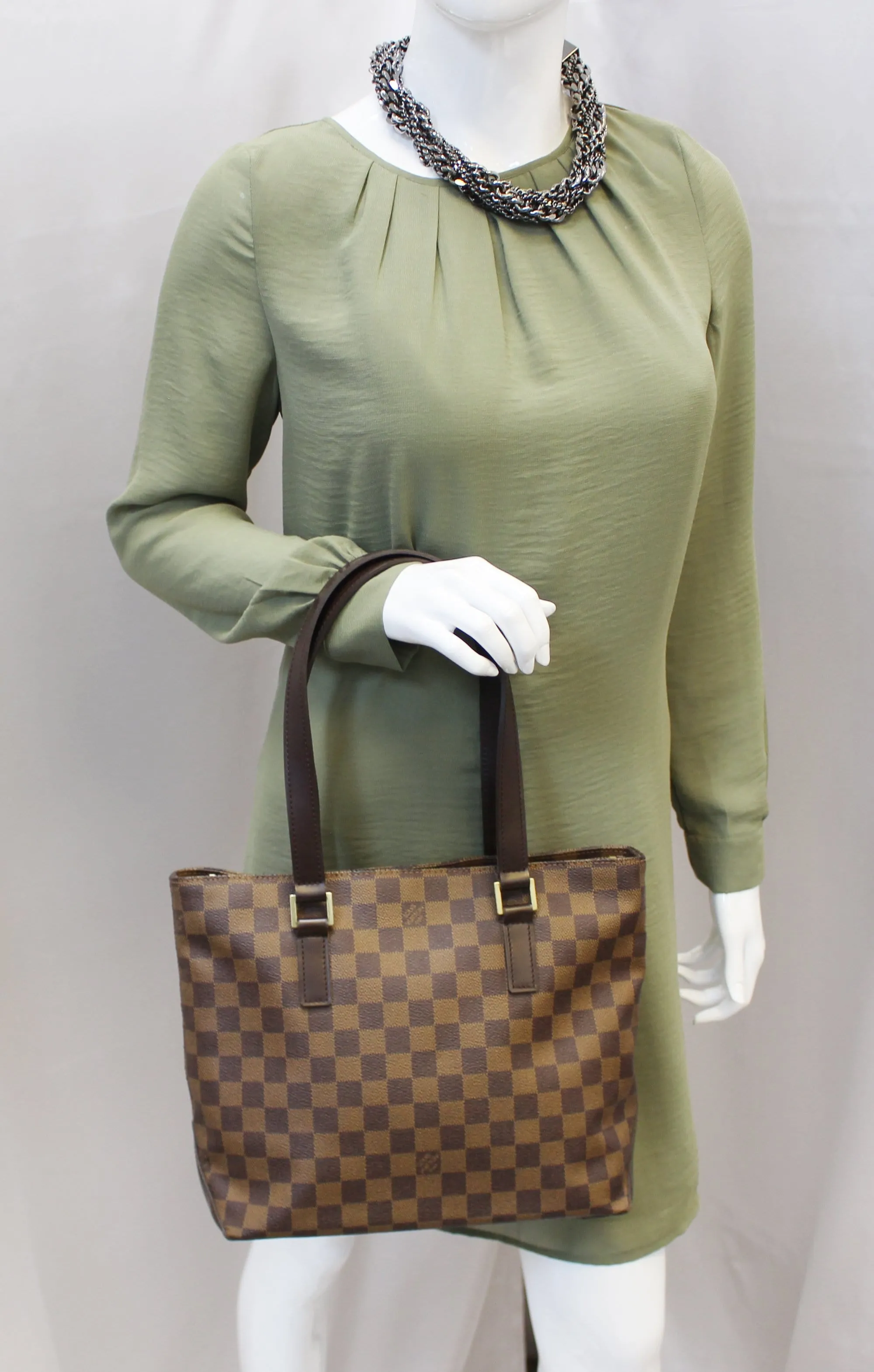 LOUIS VUITTON Cabas Piano Damier Ebene  Shoulder Bag