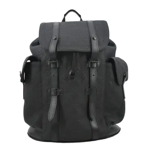 LOUIS VUITTON Christopher PM Monogram Taurillon Leather Backpack Bag Black
