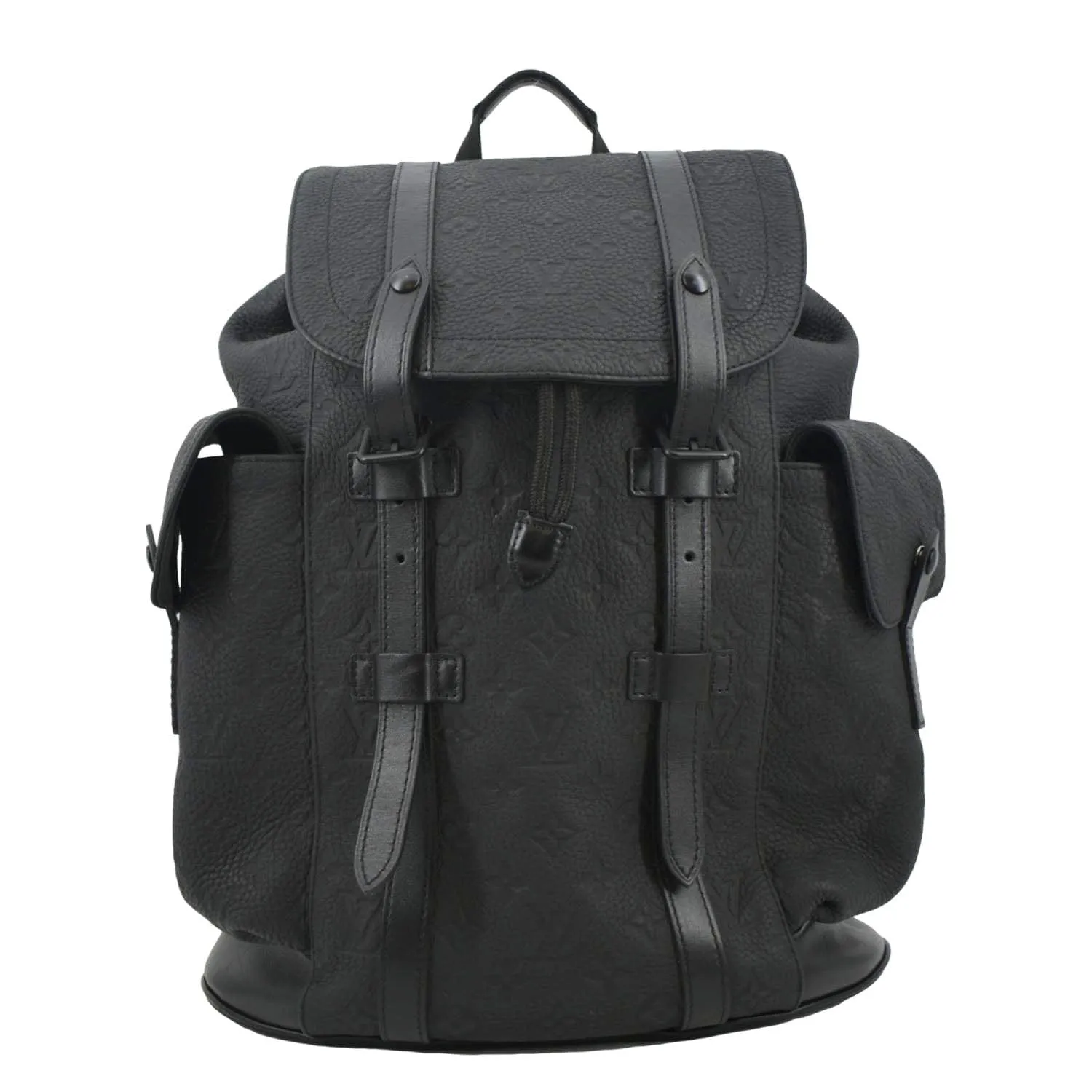 LOUIS VUITTON Christopher PM Monogram Taurillon Leather Backpack Bag Black