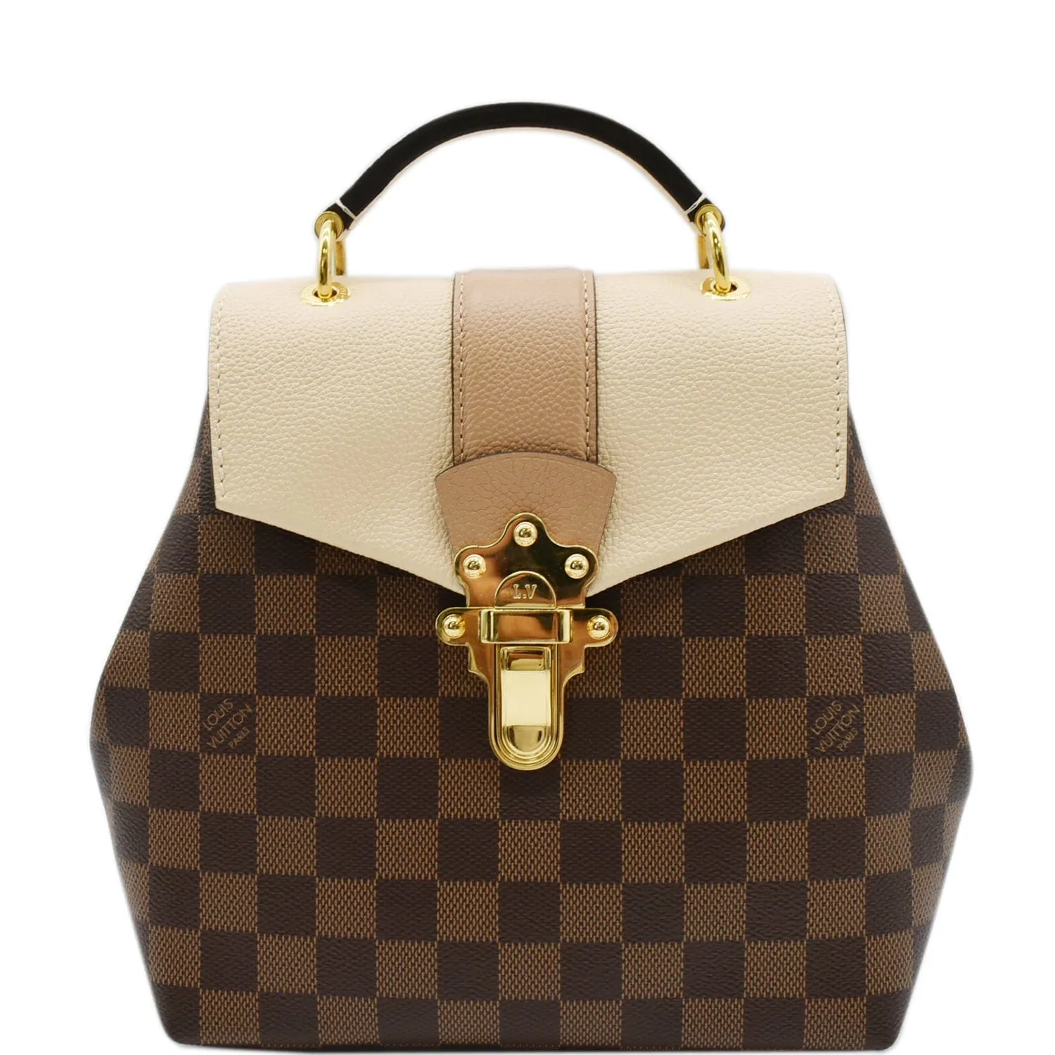 LOUIS VUITTON Clapton Damier Ebene Backpack Bag Creme Beige