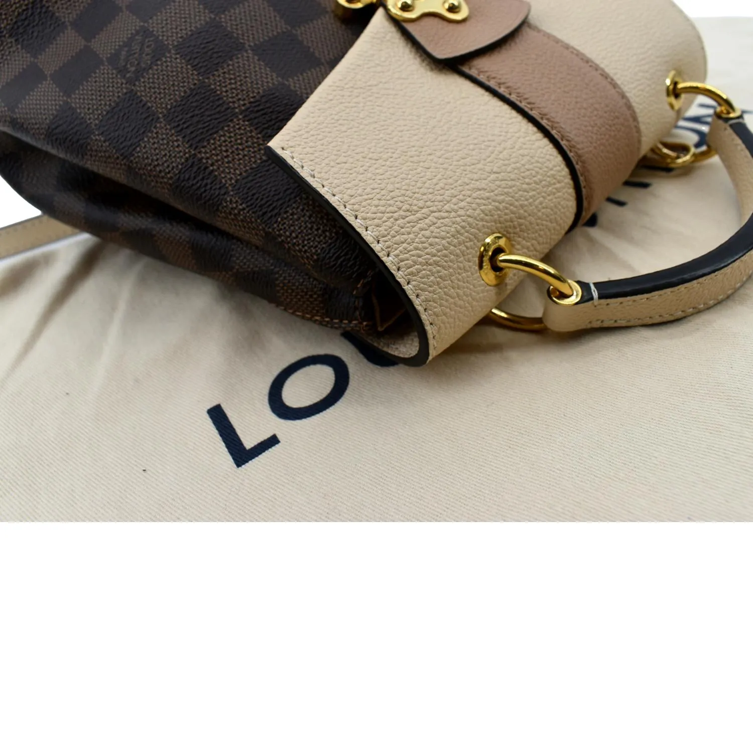 LOUIS VUITTON Clapton Damier Ebene Backpack Bag Creme Beige