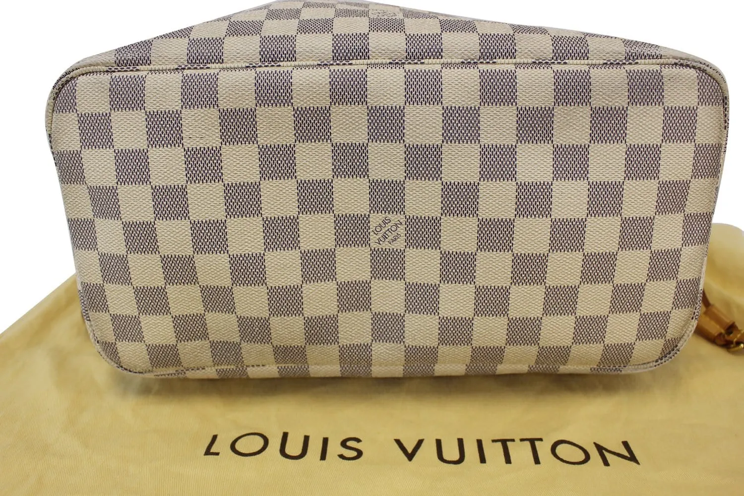 LOUIS VUITTON Damier Azur White Neverfull MM Tote Bag