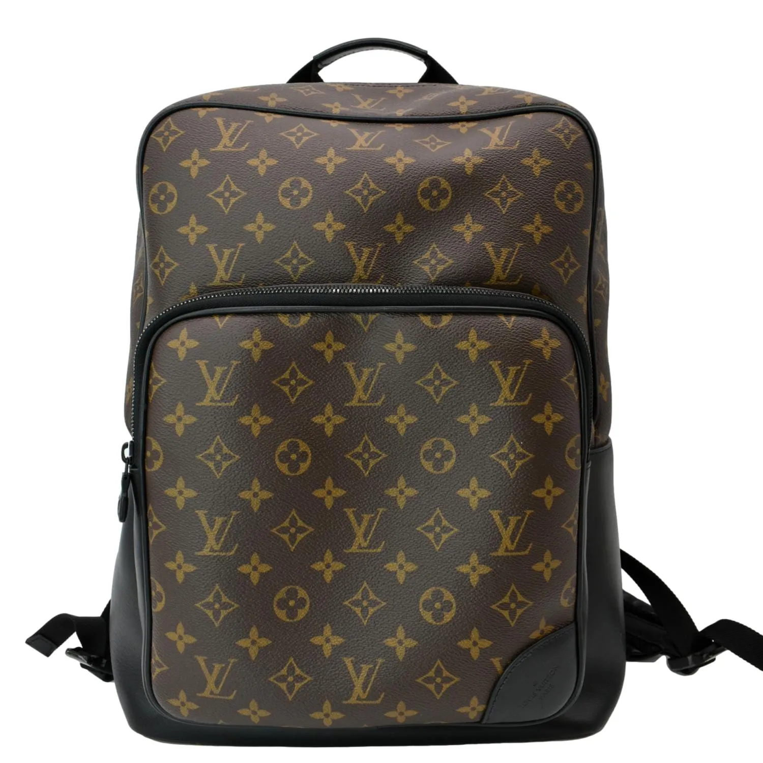 LOUIS VUITTON Dean Monogram Macassar Canvas Backpack Bag Black
