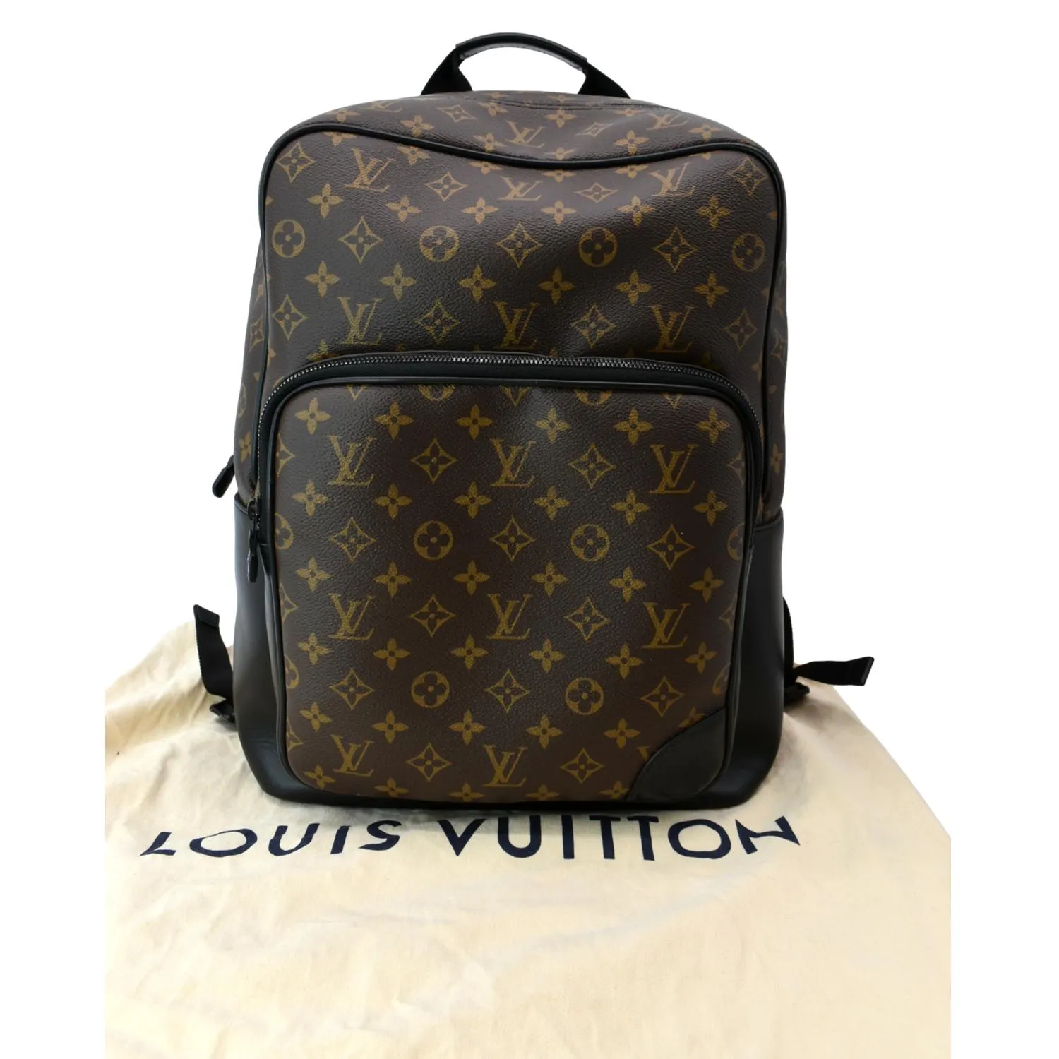 LOUIS VUITTON Dean Monogram Macassar Canvas Backpack Bag Black