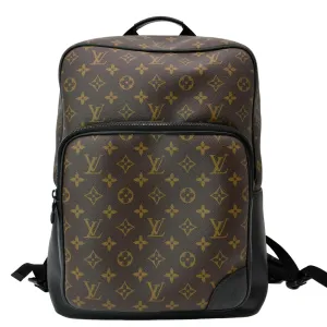 LOUIS VUITTON Dean Monogram Macassar Canvas Backpack Bag Black