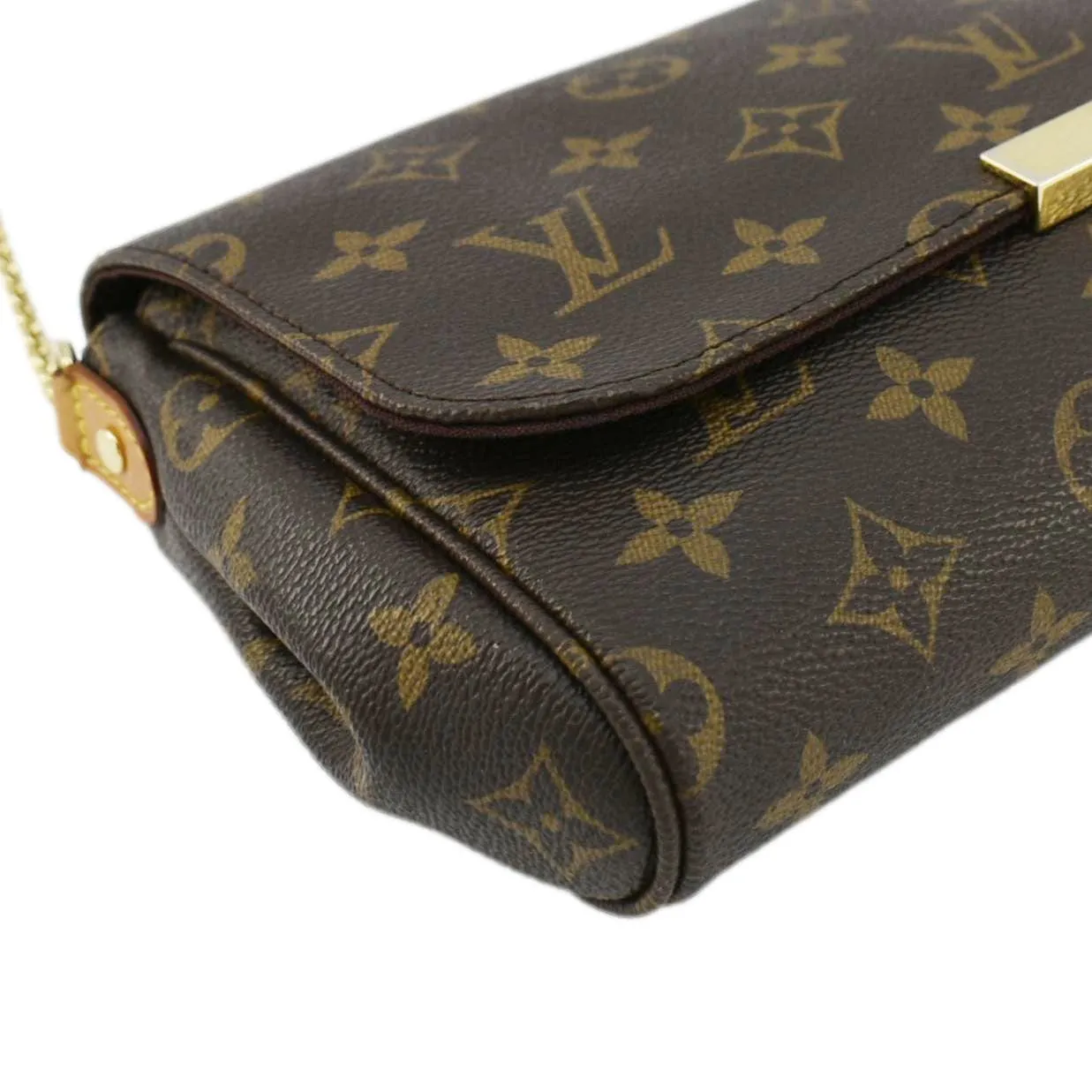 LOUIS VUITTON Favorite MM Monogram Canvas Shoulder Bag Brown