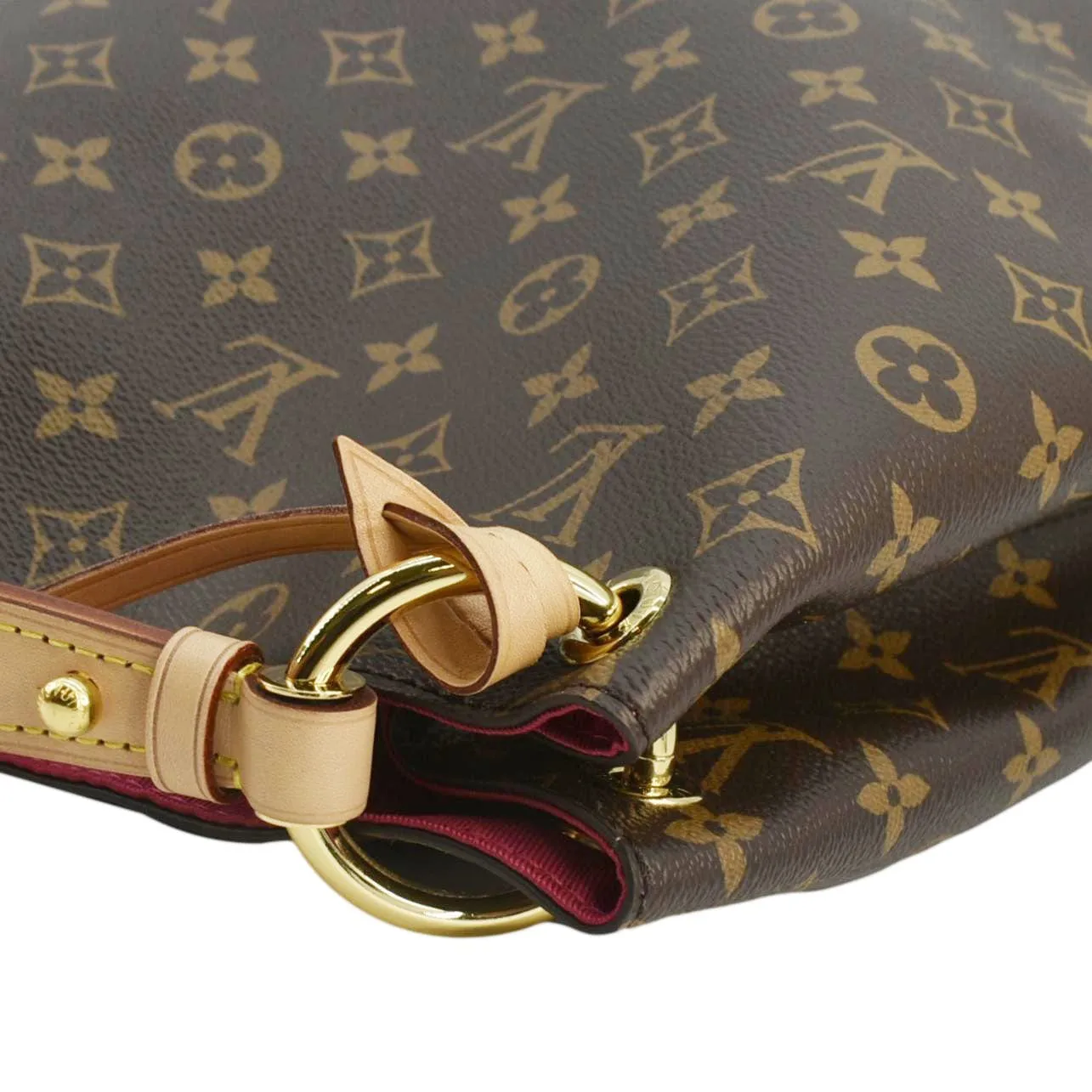 LOUIS VUITTON  Graceful MM Monogram Canvas Shoulder Bag Brown