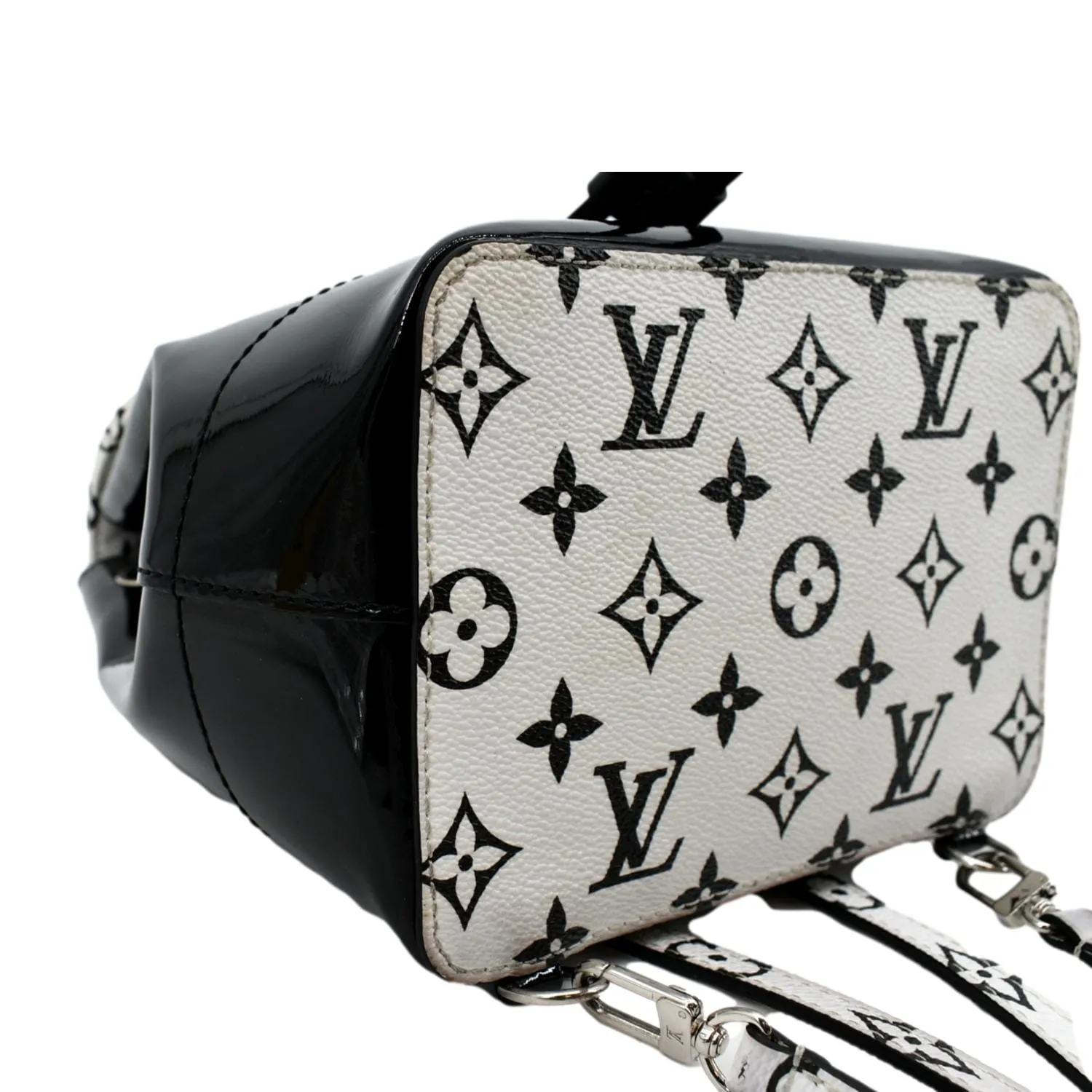 LOUIS VUITTON Hot Springs Monogram Vernis Leather Backpack Black/White