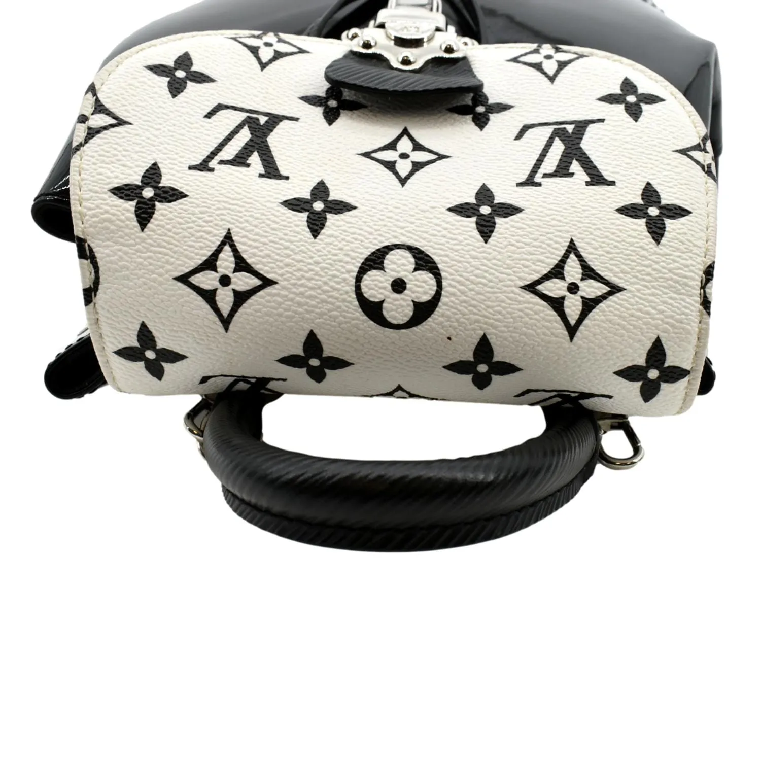 LOUIS VUITTON Hot Springs Monogram Vernis Leather Backpack Black/White