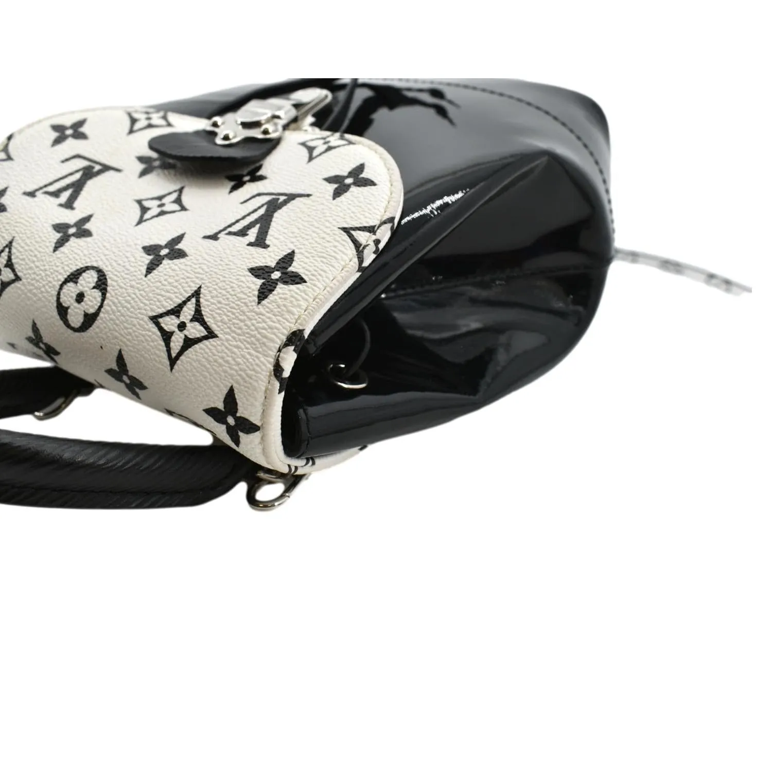 LOUIS VUITTON Hot Springs Monogram Vernis Leather Backpack Black/White