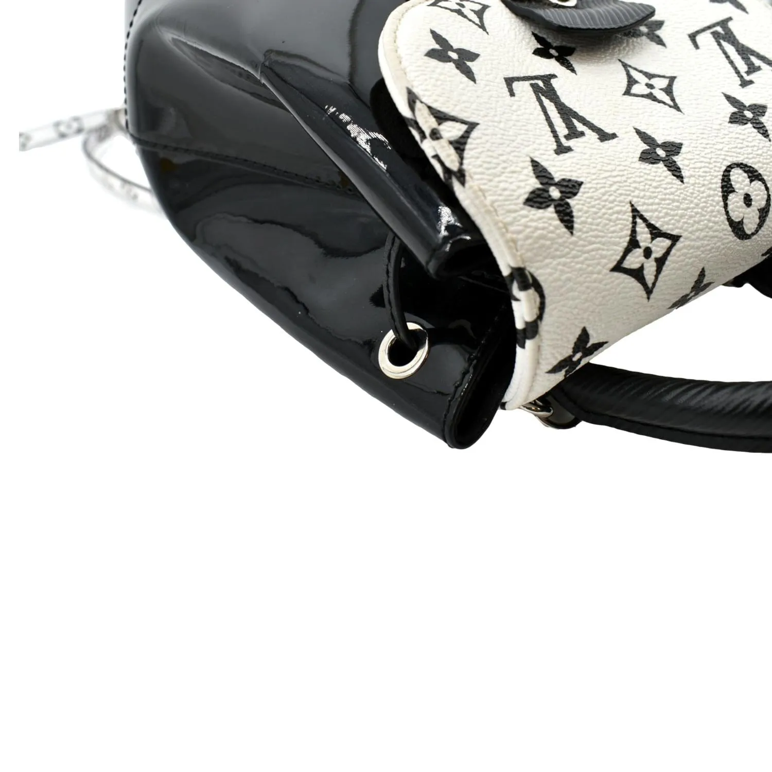 LOUIS VUITTON Hot Springs Monogram Vernis Leather Backpack Black/White