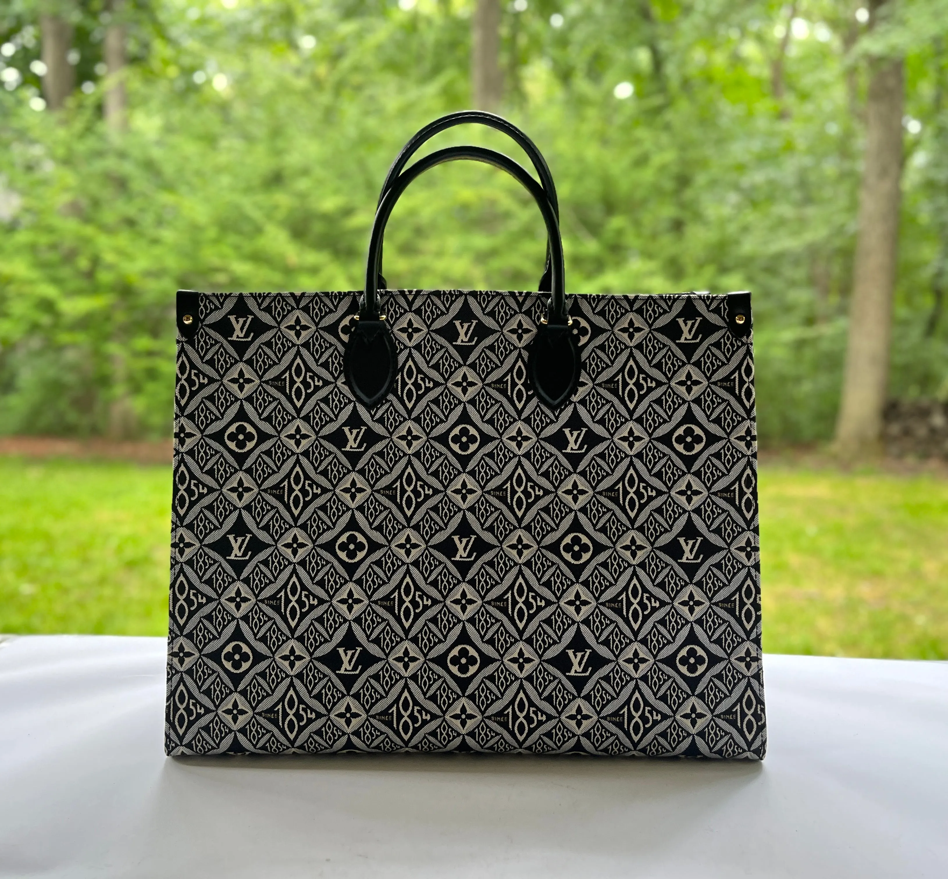 Louis Vuitton Jacquard Textile Since 1854 Onthego GM in Grey