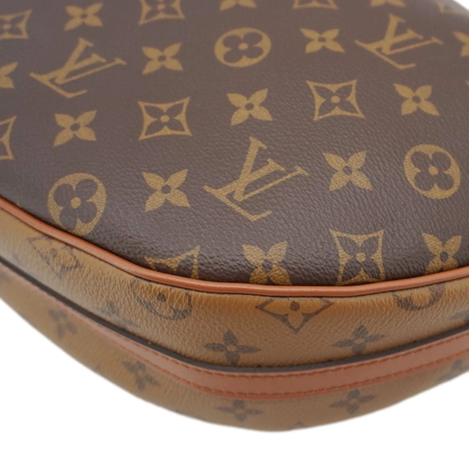 LOUIS VUITTON Loop Reverse Monogram Canvas Hobo Shoulder Bag Brown