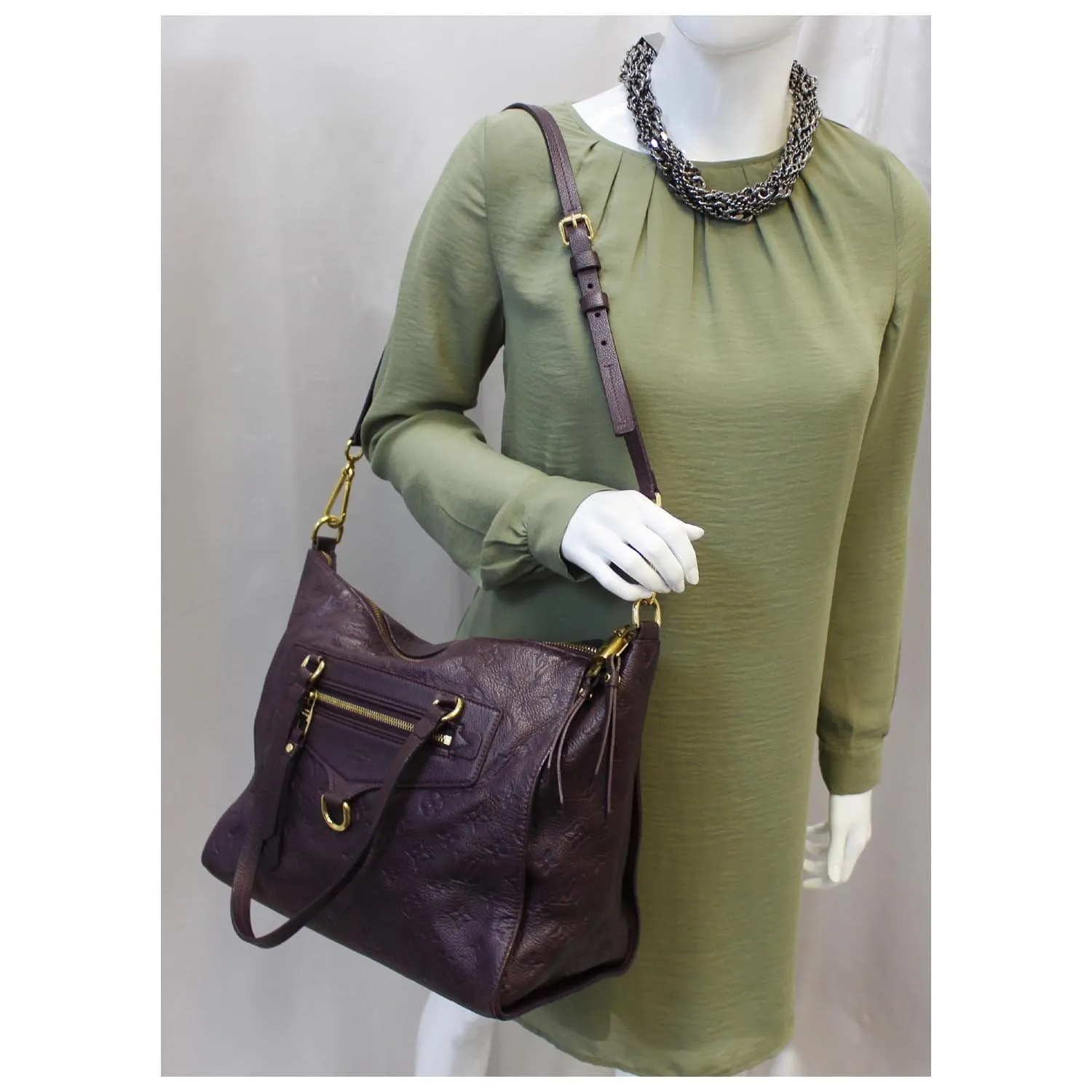 LOUIS VUITTON Lumineuse PM Monogram Empreinte Leather Shoulder Bag