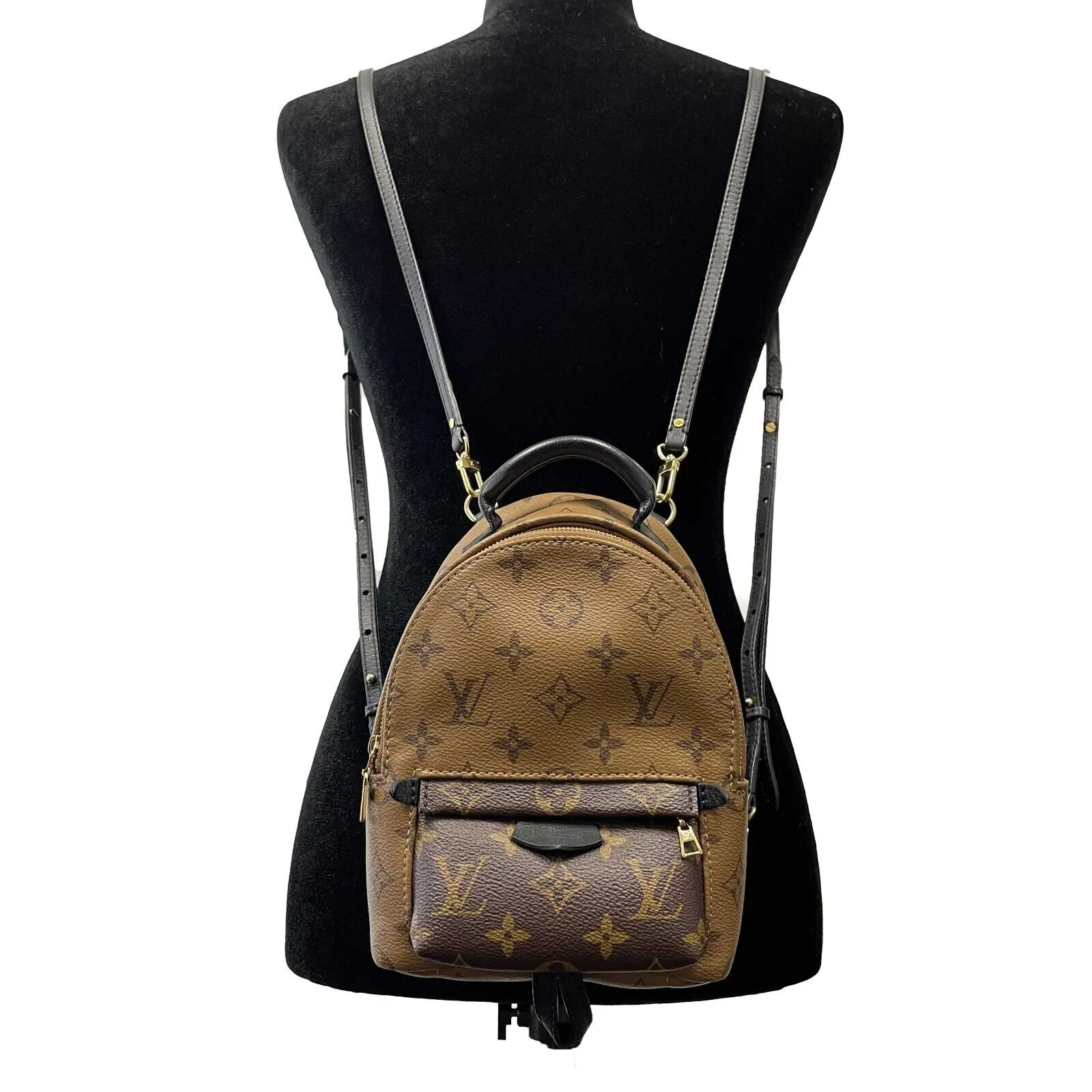 Louis Vuitton - Palm Springs Reverse Monogram Brown / Tan Mini Backpack