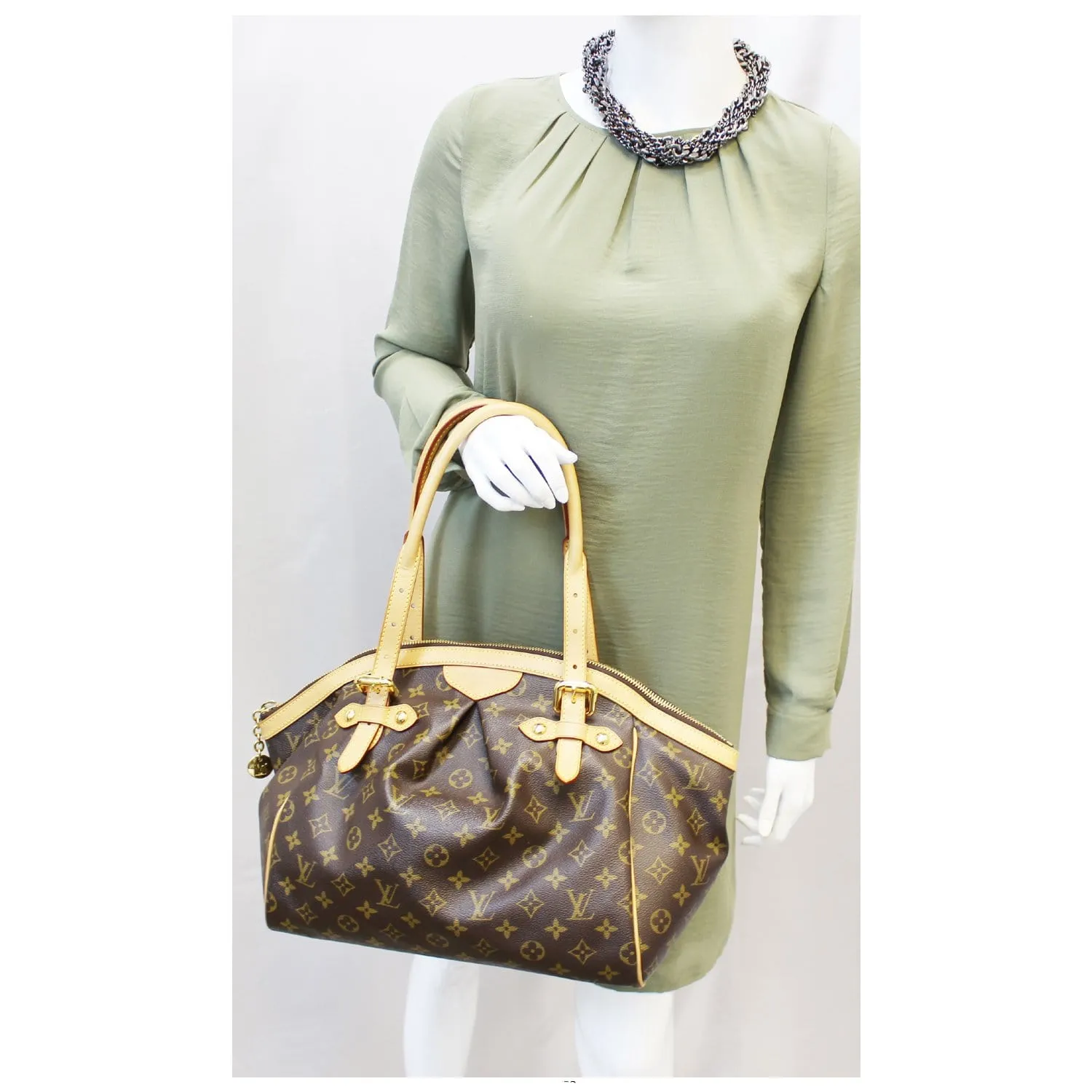LOUIS VUITTON Tivoli GM Monogram Canvas Shoulder Bag Brown