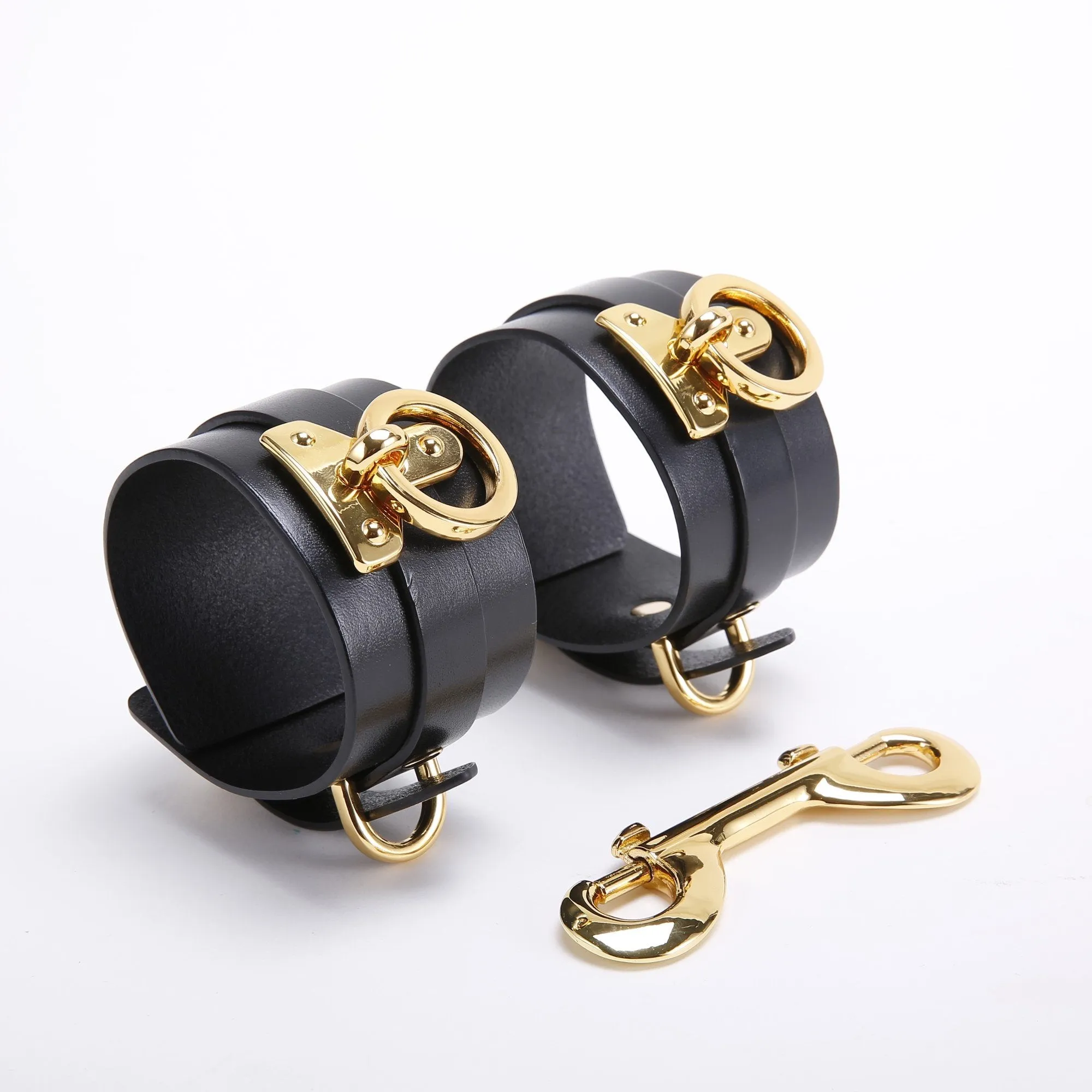 Luxury Italian Leather Spreader Bar, Handcuffs, and Ankle Cuffs Set by UPKO