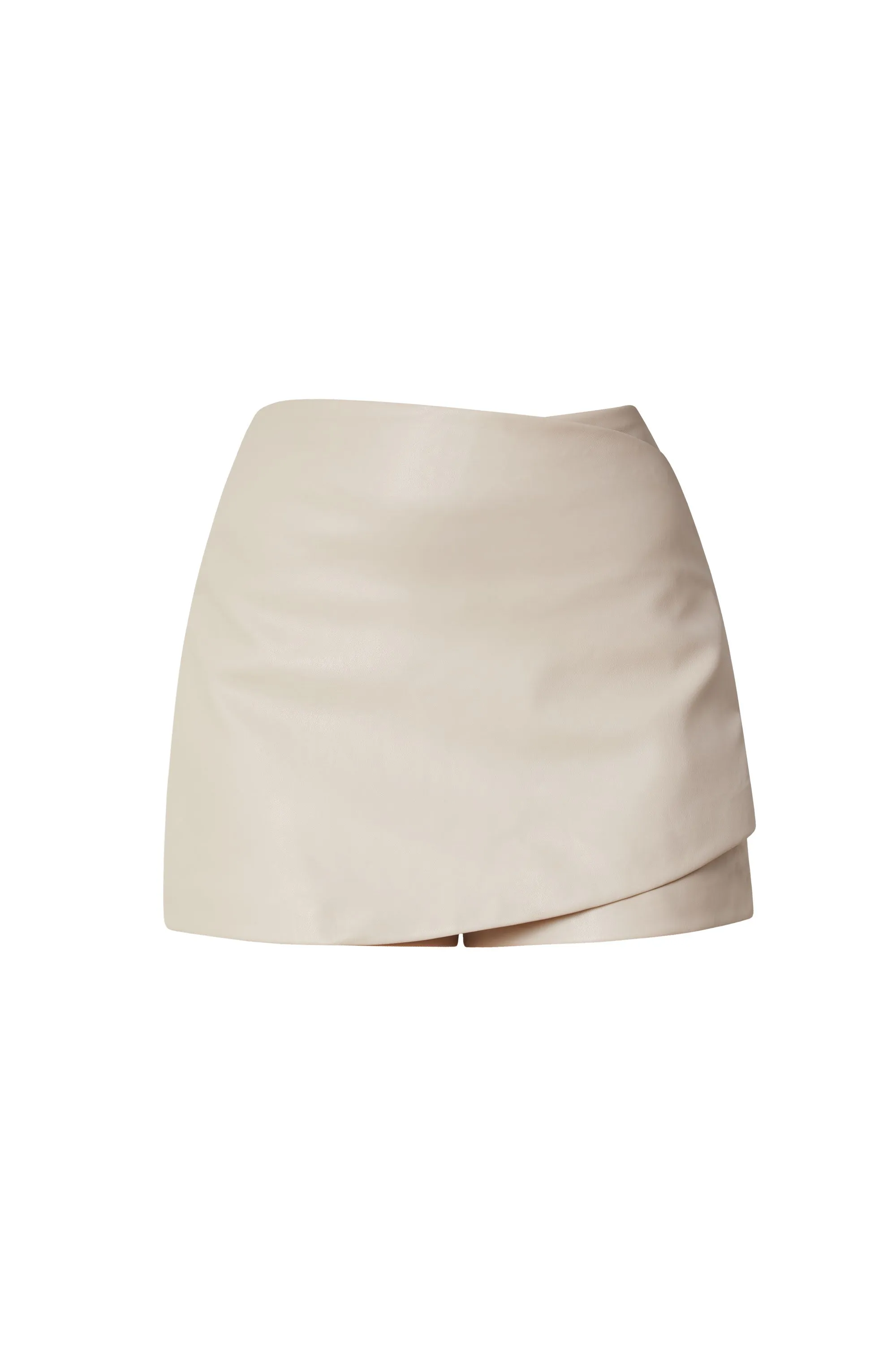 Mallory Cream Vegan Leather Skort