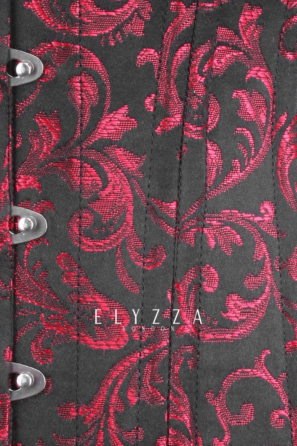 Maroon Brocade Custom Made Waist Training Corset (ELC-102)