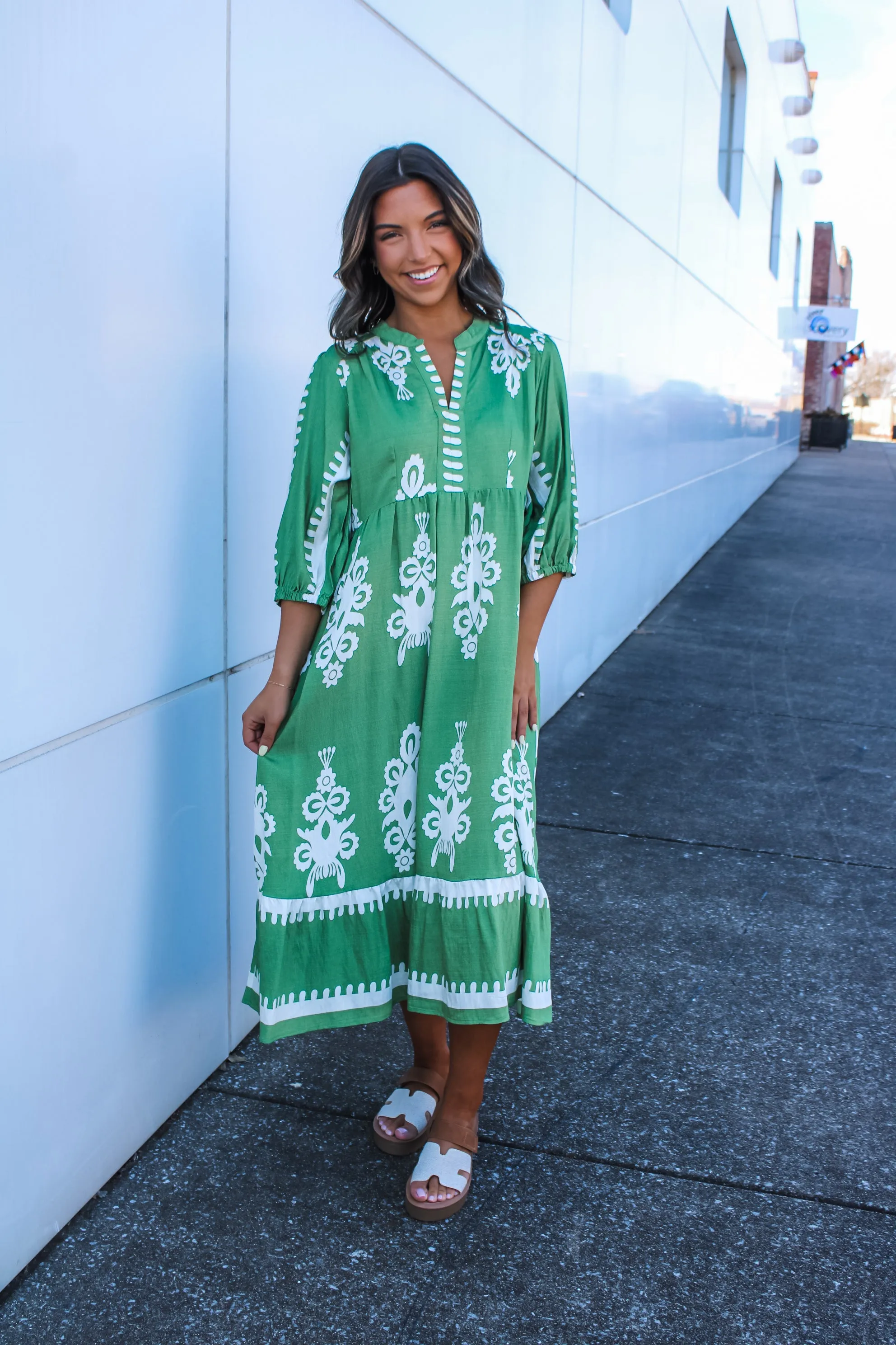 Maya Printed Midi • Spring Green