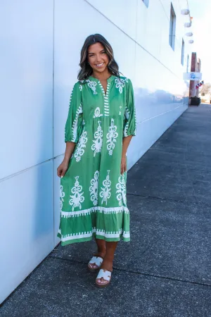 Maya Printed Midi • Spring Green