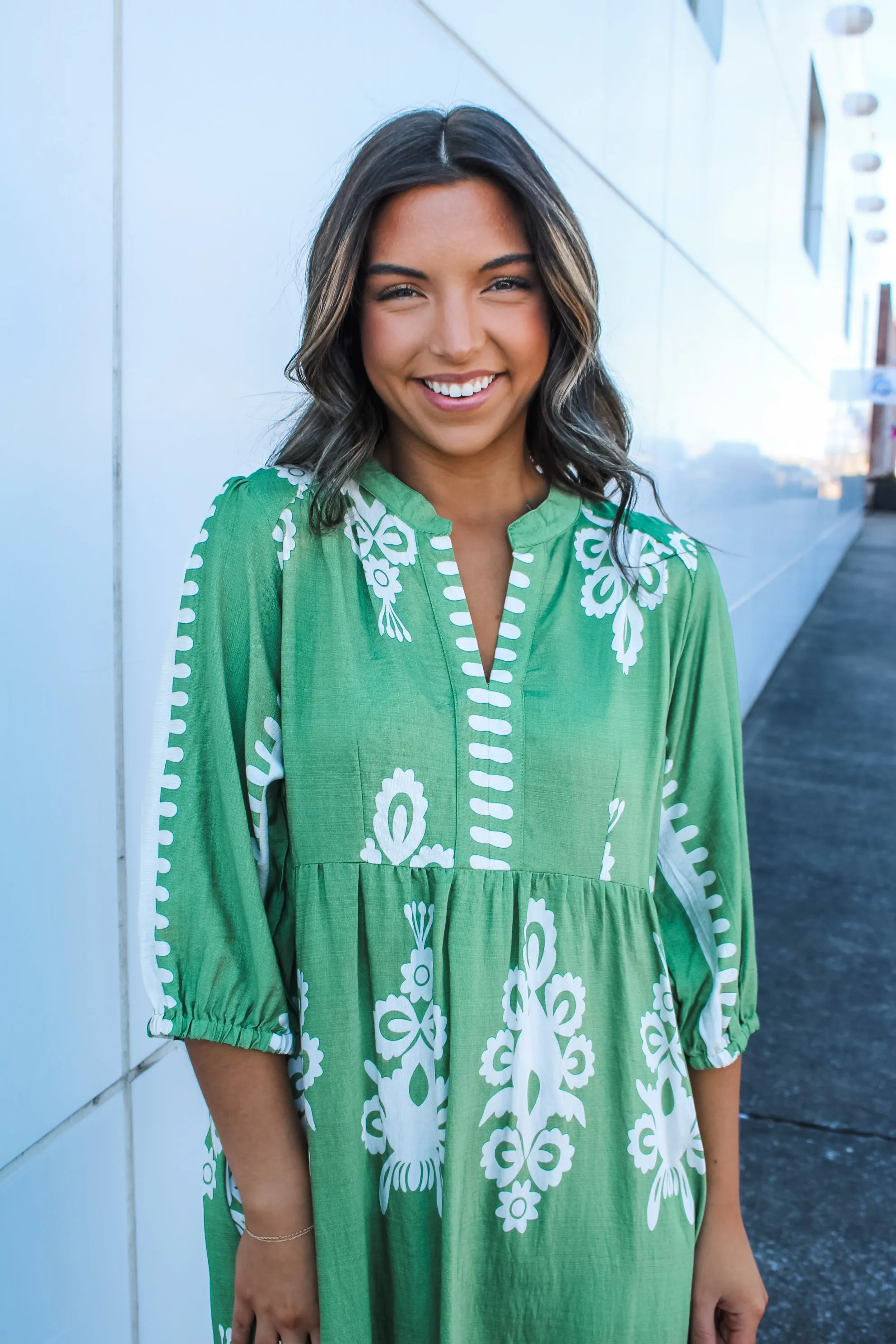 Maya Printed Midi • Spring Green