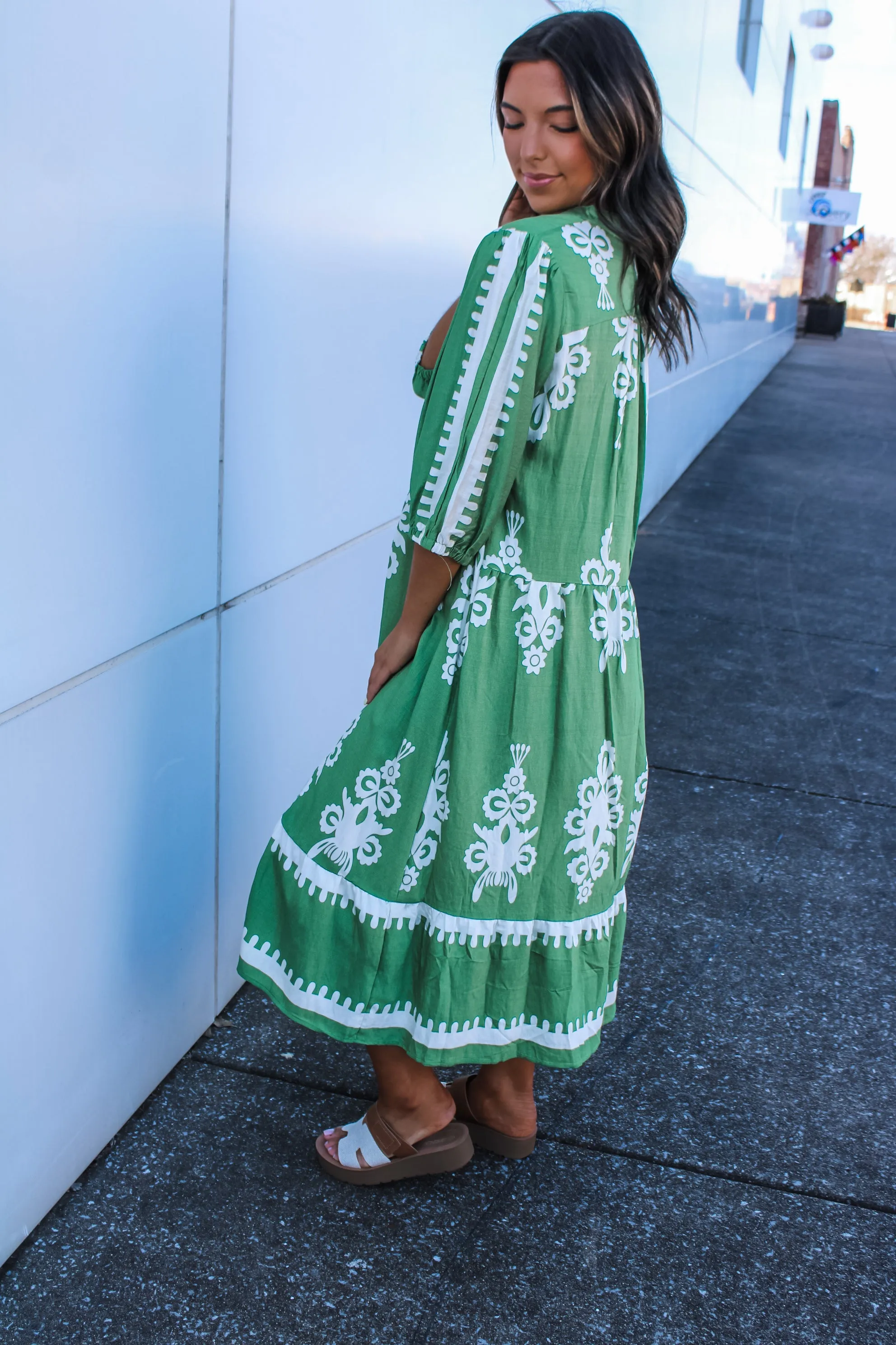 Maya Printed Midi • Spring Green